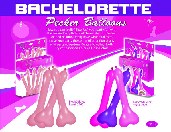 HOTT Products Bachelorette Pecker Balloons Assorted Colors 6 piece box from Hott Products at $9.99