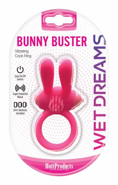 HOTT Products Wet Dreams Bunny Buster Cock Ring with Turbo Bunny Motor at $15.99