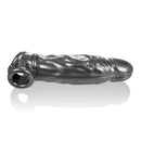 Butch Cocksheath by Oxballs, steel silver cocksheath made from Super Flex TPR, featuring veiny texture and attached built-in Cocksling 2.