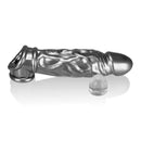 Butch Cocksheath by Oxballs Steel Silver, veiny and beefy cocksheath made from Super Flex TPR with built-in Cocksling 2.