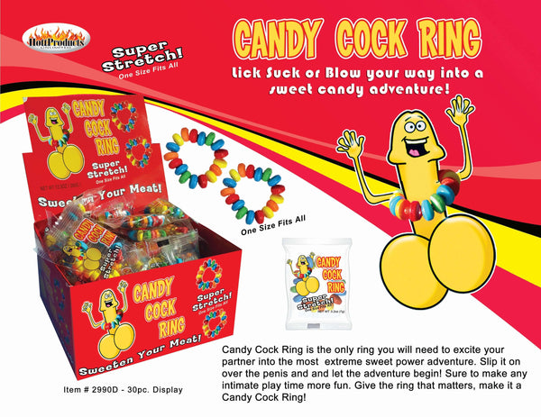 HOTT Products Candy Cock Ring 30 Piece Display at $34.99