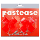 PASTEASE FAUX LATEX RED PLUS X W/ CHUNKY SILVER CHAIN-0