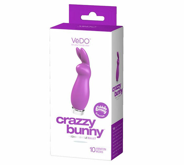 Vedo Crazy Bunny Rechargeable Mini Vibe Purfectly Purple Vibrator at $41.99