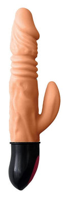 HOTT Products Skinsations Cum Quake Warming Dildo with Clitoral Stimulator at $89.99