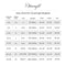Size chart for Dreamgirl lingerie showing numeric and alpha sizes, cup sizes, weight, bust, waist, and hip measurements.