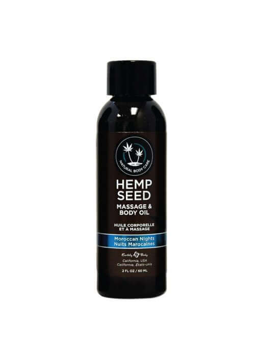 Earthly Body Moroccan Nights Hemp Seed Massage & Body Oil 2 oz bottle