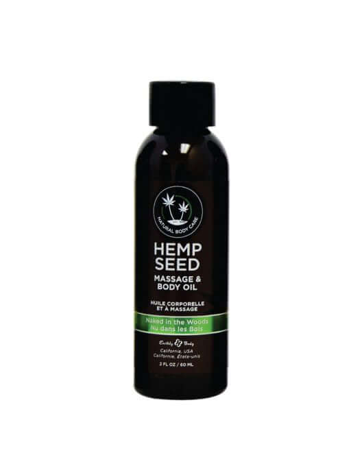 Earthly Body Hemp Seed Massage & Body Oil Naked in the Woods 2 oz - natural essential oils, hemp, almond, grape seed, apricot, vitamin E