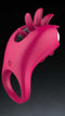 Red Sweet Dreams Flicker Clitty Cock Ring with ergonomic design for enhanced couples' pleasure, featuring multiple vibrations.