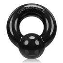 Black Gauge Cock Ring by Oxballs made from Super Flex TPR, offering a soft and comfortable fit without the need for piercings.