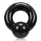 Black Gauge Cock Ring by Oxballs made from Super Flex TPR, offering a soft and comfortable fit without the need for piercings.
