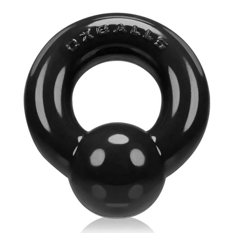 Black Gauge Cock Ring by Oxballs made from Super Flex TPR, offering a soft and comfortable fit without the need for piercings.