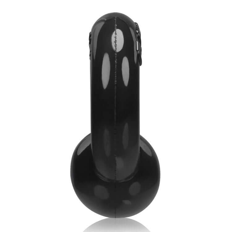Oxballs Gauge Cock Ring made of Super Flex TPR in black, offering a soft and comfortable fit without the need for piercings or rigid metals.