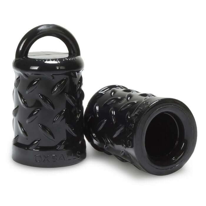 Oxballs Gripper Nipple Suckers in black, diamond-patterned design for intense nipple play