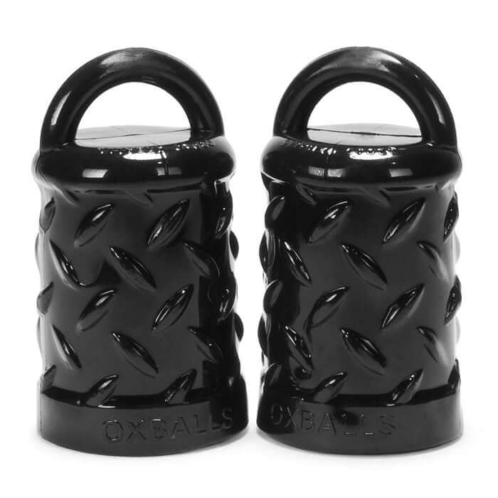Black Gripper Nipple Suckers by Oxballs for intense nipple sensations and plumping, made from flexible TPR material.
