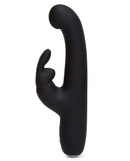 Black Happy Rabbit Slimline G-Spot Rechargeable Vibrator by Lovehoney with slim silhouette and 15 vibration settings.