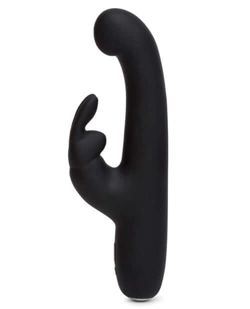 Black Happy Rabbit Slimline G-Spot Rechargeable Vibrator by Lovehoney with slim silhouette and 15 vibration settings.
