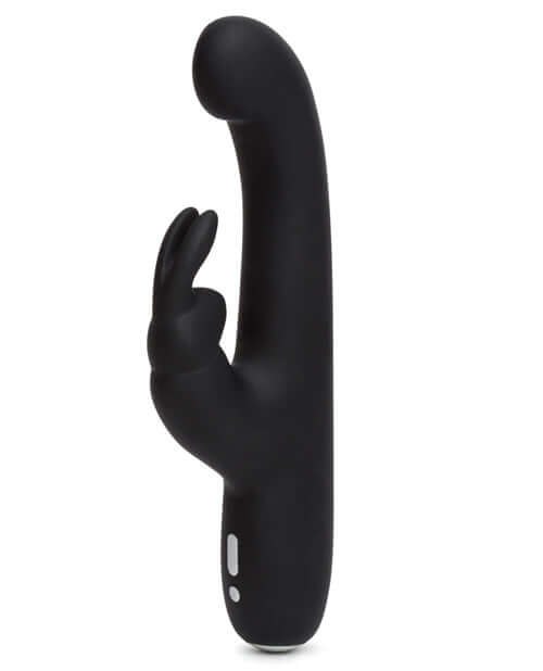 Sleek black Happy Rabbit Slimline G-Spot Vibrator with dual stimulation design by Lovehoney