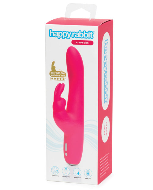 Love Honey Happy Rabbit Slimline Curve Rechargeable Vibrator Pink at $59.99