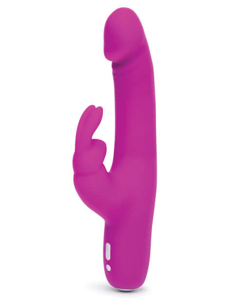 Purple Happy Rabbit Slimline Realistic Rechargeable Vibrator with dual motors for powerful clitoral and internal stimulation