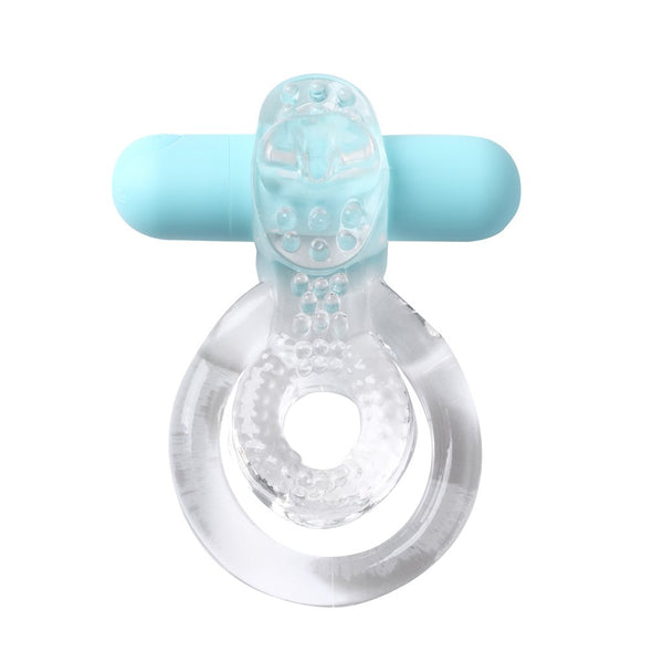 Maia Toys Jayden Rechargeable Vibrating Ring Erection Enhancer Transparent Sleeve at $23.99