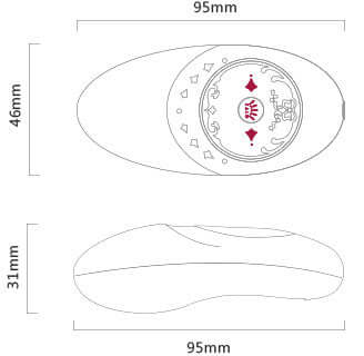 ZALO Jeanne App-controlled Rechargeable Personal Massager size dimensions illustration