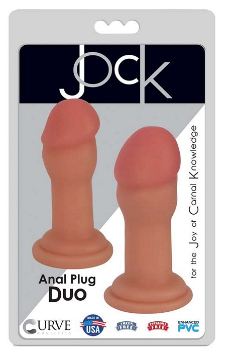 CURVE NOVELTIES Jock Anal Plug Duo Vanilla 2 Beige Butt Plugs at $17.99