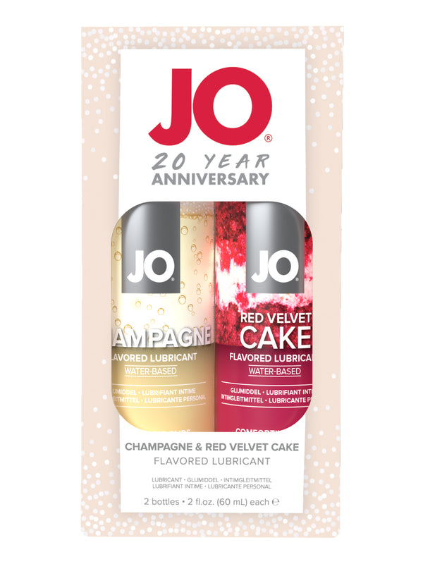 JO 20 Year Anniversary Celebration Kit - Champagne and Red Velvet Cake Lubricant Set 2 Oz
