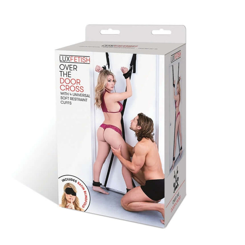 Electric / Hustler Lingerie LUX FETISH OVER THE DOOR CROSS (UNIVERSAL CUFFS) at $34.99