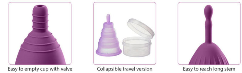 Cloud 9 Novelties Cloud 9 Health and Wellnes Reusable Menstrual Cups 3 Pack with Bonus Travel Cup and Case at $24.99