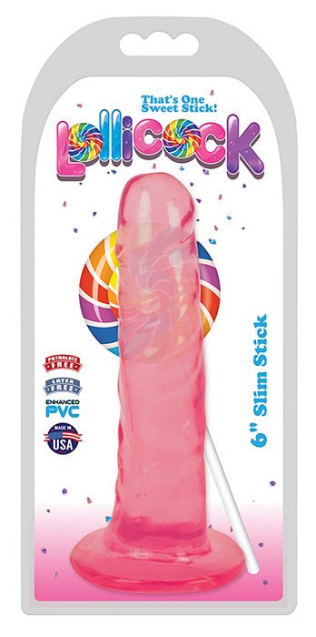 CURVE NOVELTIES Lollicock 6 inches Slim Stick Cherry Ice Pink Dildo at $12.99