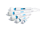 Assortment of Magic Wand massagers by Vibratex showing different sizes, including the powerful and portable Magic Wand Micro Pocket-Sized Massager