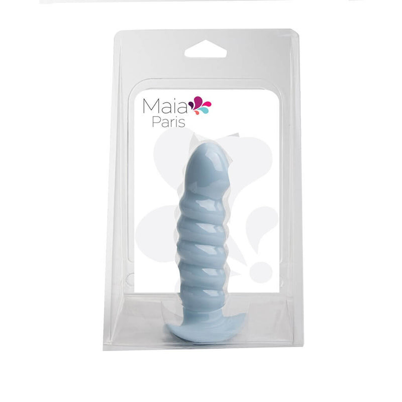 Maia Toys Paris 6 Inches Silicone Ribbed Dong Blue at $23.99