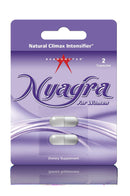 Nyagra for Women natural climax intensifier dietary supplement packaging with two capsules.