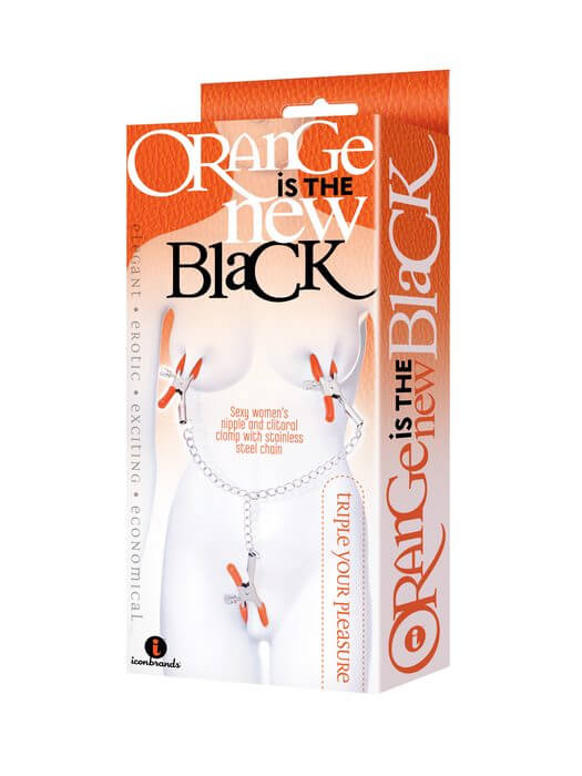 Icon Brands 9'S Orange Is The New Black Triple Your Pleasure Clamps & Chain at $8.99