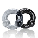 Oxballs Ultra Balls Cock Ring 2 Pack Flex-TPR in black and clear