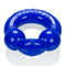 Ultra Balls Cock Ring Duo-Pack in blue Flex-TPR with dual nodules for enhanced pleasure and perfect grip.