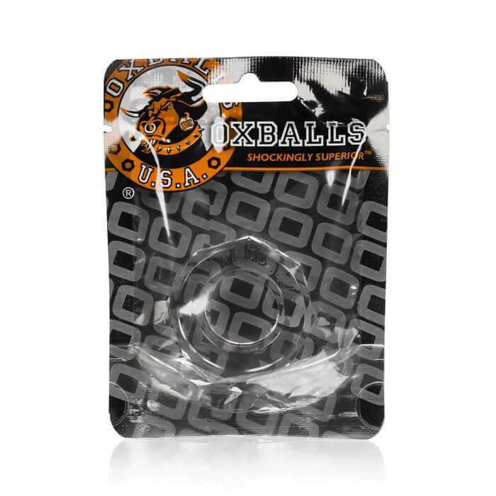 Humpballs Cock Ring packaging with the Oxballs logo displayed, designed for enhancing pleasure with comfort and durability.