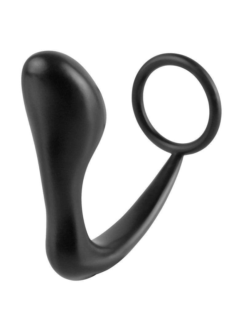 Black Elite Silicone Ass Gasm Cock Ring Plug for enhanced performance and prostate stimulation.