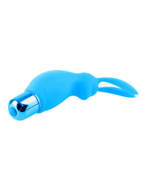 Neon Vibrating Couples Kit Blue Silicone Mini Rabbit Vibe with Removal Bullet