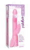 Remote Control Thrusting Rabbit Pearl Vibrator in packaging with features like thrusting shaft, spinning pearls, and clitoral stimulator.