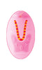 Pink remote control for thrusting rabbit vibrator with illuminated buttons for pleasure settings