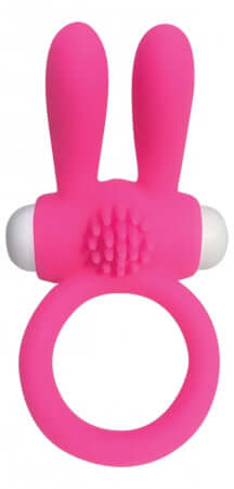 Neon Rabbit Ring Pink – Waterproof vibrating ring for couples with one touch control and whisper quiet operation.