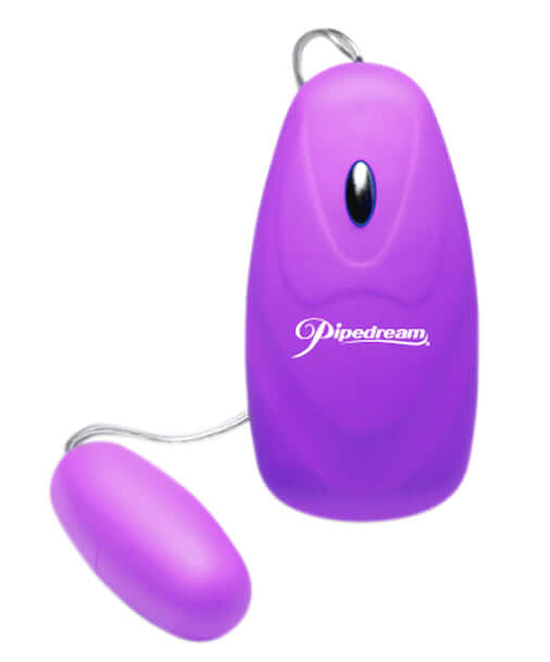 Neon Luv Touch 5 Function Bullet Vibrator in Purple with ergonomic controller and super-soft Luv Touch coating.