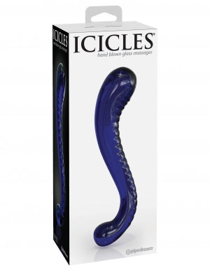 Pipedream Products Icicles # 70 Elegant Glass Curved Probe Blue at $44.99