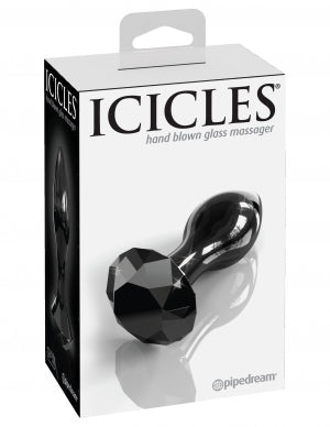 Pipedream Products ICICLES # 78 Hand Blown Black Glass Plug at $34.99