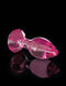 Pink hand blown glass plug Icicles No. 79, sleek and unique design, hypoallergenic and body safe.
