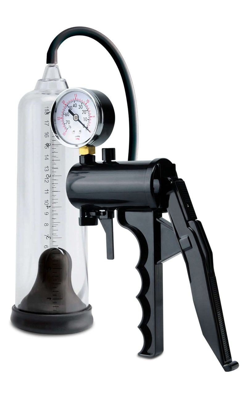 Pump Worx Max Precision Power Pump with gauge and pistol-grip handle for easy use