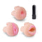Pump Worx Travel Pump Trio Set - 3 Fanta-Flesh pump toppers for masturbation and enlargement with a black handle attachment.
