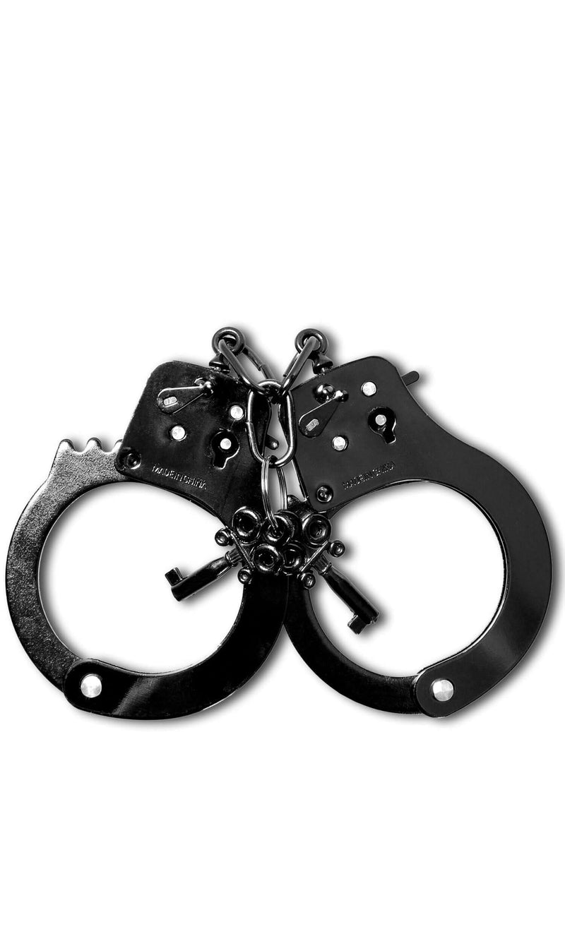 Fetish Fantasy Series black anodized metal cuffs for sensual restraint and intimate adventures