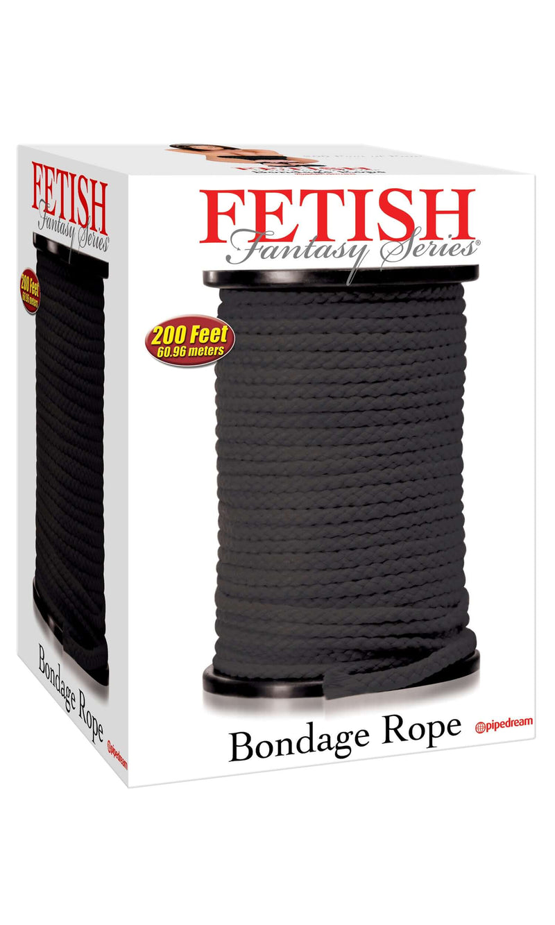 Fetish Fantasy Bondage Rope Black 200 Feet - Super-soft Japanese Silk Rope for Bondage Play